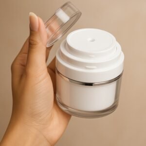 Pote de acrílico 30 ml Branco airless Pump p/ embalagem de creme
