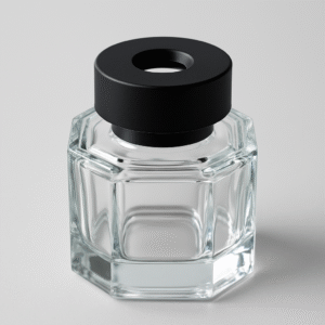 DIFUSOR VIDRO DIAMANTE COM TAMPA PRETA 100ML