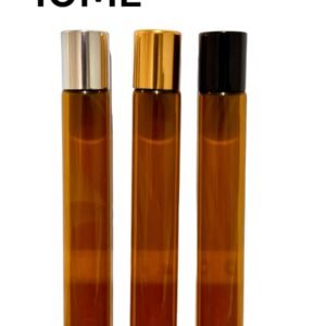 FRASCO VIDRO ROLL ON 10 ML FINO AMBAR TAMPA OURO