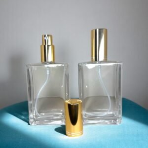 FRASCO VIDRO PERFUME 100 ML COM VALVULA SPRAY LUXO DOURADA