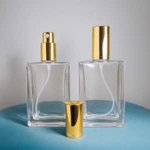 FRASCO VIDRO PERFUME 100 ML COM VALVULA SPRAY LUXO DOURADA