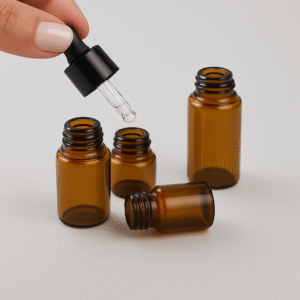 FRASCO DE VIDRO AMBAR 5 ML CONTA GOTAS - Preto