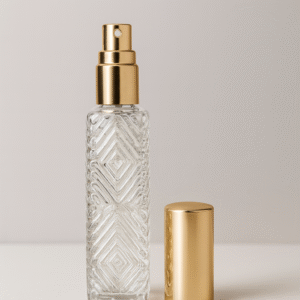FRASCO DE VIDRO TRABALHADO SPRAY LUXO  12ML - TAMPA OURO