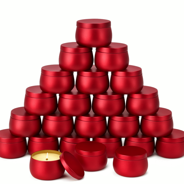 LATA EM METAL PARA VELA 120ML  - VERMELHO - Imagem 2