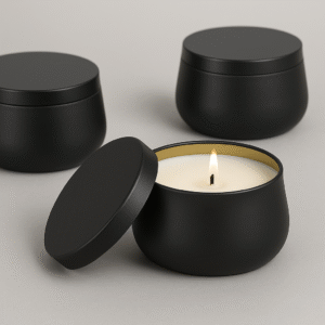 LATA EM METAL PARA VELA 120ML  - PRETO