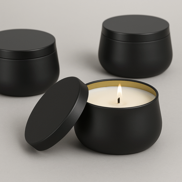 LATA EM METAL PARA VELA 120ML  - PRETO