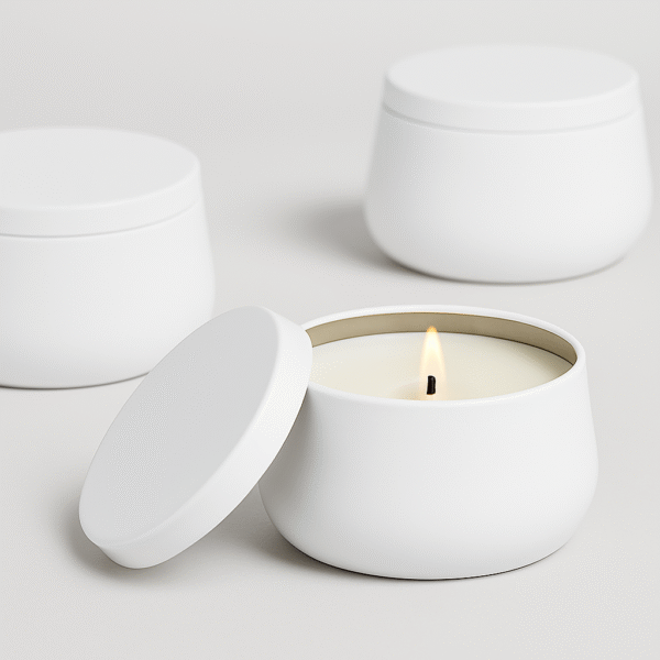 LATA EM METAL PARA VELA 120ML  - BRANCO