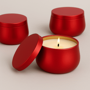 LATA EM METAL PARA VELA 120ML  - VERMELHO