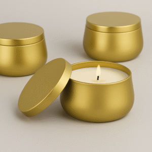 LATA EM METAL PARA VELA 120ML  - DOURADO