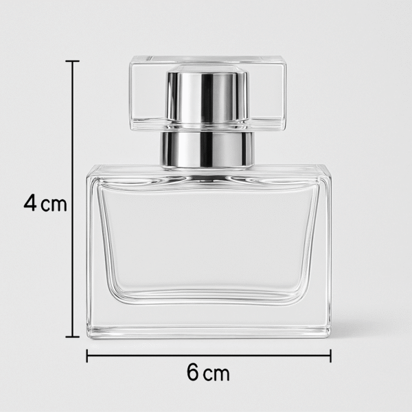 FRASCO DE VIDRO PARA PERFUME 30ML COM VÁLVULA SPRAY LUXO PRATA E TAMPA ACRÍLICA - Imagem 3