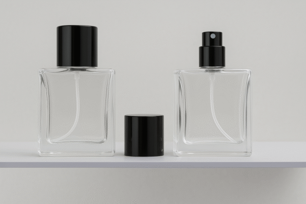 KIT FRASCO DE VIDRO PARA PERFUME 50ML COM VÁLVULA SPRAY E TAMPA PRETA - Imagem 3