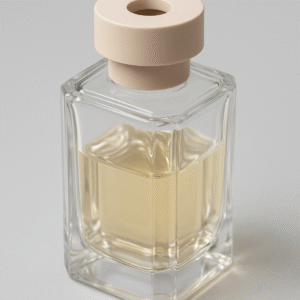 DIFUSOR VIDRO DIAMANTE COM TAMPA BEGE 200ML