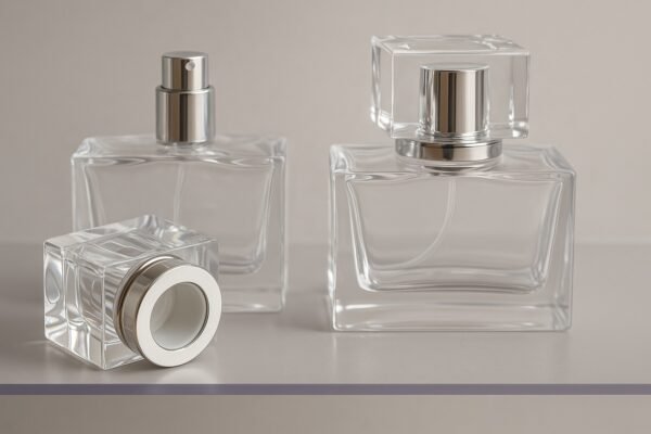 FRASCO DE VIDRO PARA PERFUME 30ML COM VÁLVULA SPRAY LUXO PRATA E TAMPA ACRÍLICA - Imagem 2