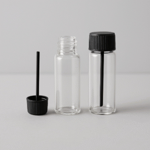FRASCO DE VIDRO TRANSPARENTE 4ML COM HASTE PROVADOR