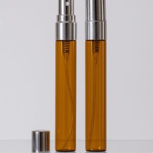 FRASCO DE VIDRO AMBAR 10 ML SPRAY - Tampa prata