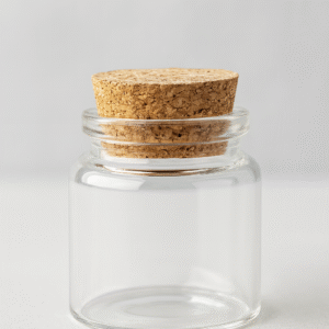 POTE DE VIDRO COM TAMPA ROLHA 50ML - Lembrancinhas, Temperos e Decoração