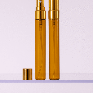 FRASCO DE VIDRO AMBAR 10 ML SPRAY - Tampa ouro