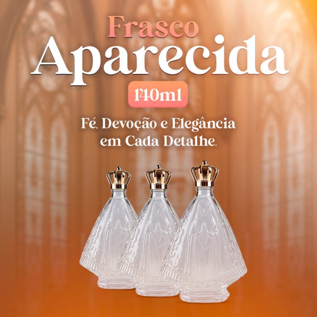 A Lembrancinha Católica Perfeita: Frasco de Vidro Nossa Senhora Aparecida 140ml: Fé, Beleza e Funcionalidade em um Só Produto